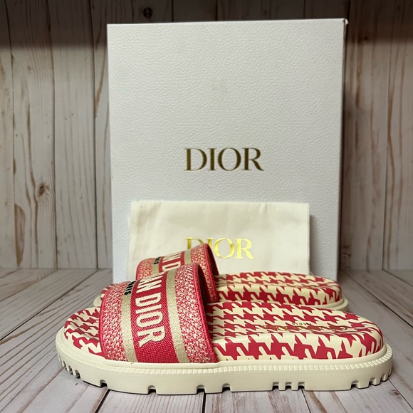 Christian Louboutin Dway Embroidered Slide Sandal Peony Pink Sz 36.5 / 6.5 - Picture 3 of 11